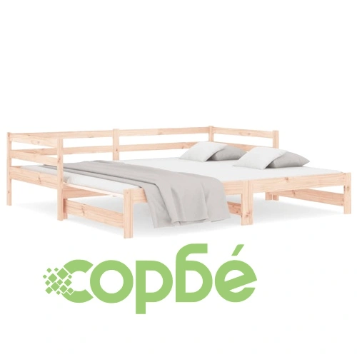 Канапе с изтеглящо разтегателно легло 80x200 см бор масив ➤ топ цена ➤ sorbe.bg