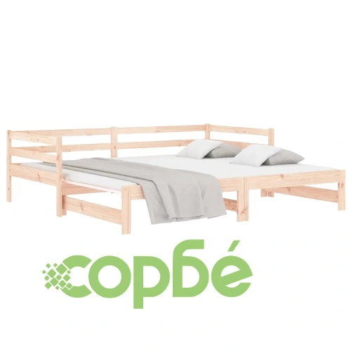Канапе с изтеглящо разтегателно легло 80x200 см бор масив ➤ топ цена ➤ sorbe.bg
