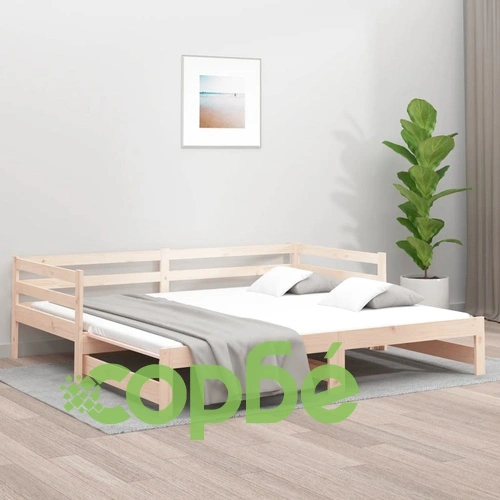 Канапе с изтеглящо разтегателно легло 80x200 см бор масив ➤ топ цена ➤ sorbe.bg