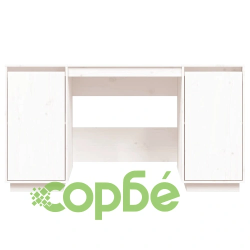 Бюро, бяло, 140x50x75 см, борово дърво масив ➤ топ цена ➤ sorbe.bg