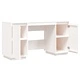 Бюро, бяло, 140x50x75 см, борово дърво масив