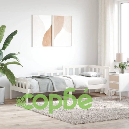 Дневно легло без матрак, бял, 80x200 см, борово дърво масив ➤ топ цена ➤ sorbe.bg