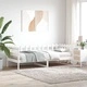 Дневно легло без матрак, бял, 80x200 см, борово дърво масив