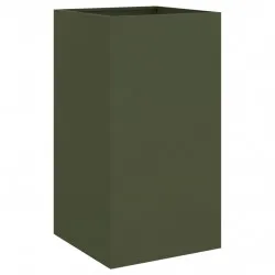 Кашпа, маслиненозелена, 42x38x75 см, студеновалцувана стомана