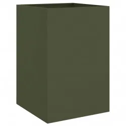 Кашпа, маслиненозелена, 52x48x75 см, студеновалцувана стомана