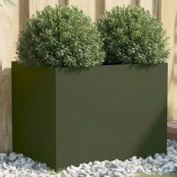 Кашпа, маслиненозелена, 62x47x46 см, студеновалцувана стомана