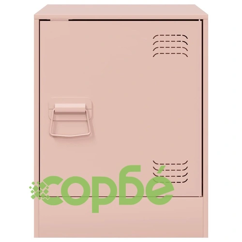 Нощни шкафчета, 2 бр, розови, 34,5x39х44 см, стомана ➤ топ цена ➤ sorbe.bg