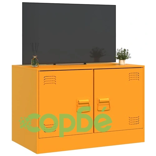 ТВ шкаф, горчица жълто, 67x39x44 см, стомана на топ цена от sorbe.bg ТВ шкаф, горчица жълто, 67x39x44 см, стомана ➤ топ цена ➤ sorbe.bg