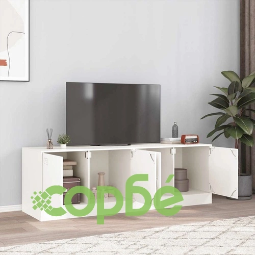 ТВ шкафове, 2 бр, бели, 67x39х44 см, стомана ➤ топ цена ➤ sorbe.bg