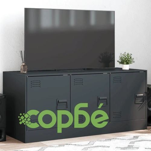 ТВ шкаф, антрацит, 99x39х44 см, стомана ➤ топ цена ➤ sorbe.bg