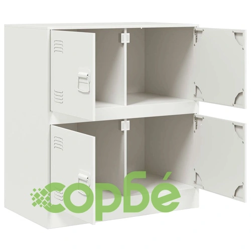 Бюфет, бял, 67x39x73 см, стомана ➤ топ цена ➤ sorbe.bg