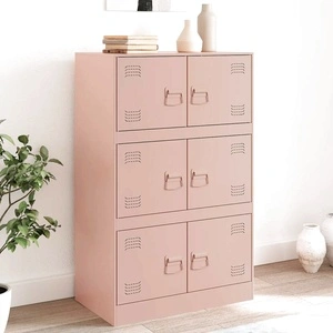 Бюфет, розов, 67x39x107 см, стомана