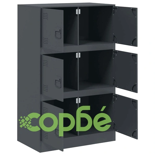 Бюфет, антрацит, 67x39x107 см, стомана ➤ топ цена ➤ sorbe.bg