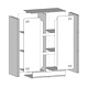Бюфет, розов, 67x39x107 см, стомана
