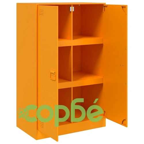 Бюфет, горчица жълто, 67x39x107 см, стомана ➤ топ цена ➤ sorbe.bg