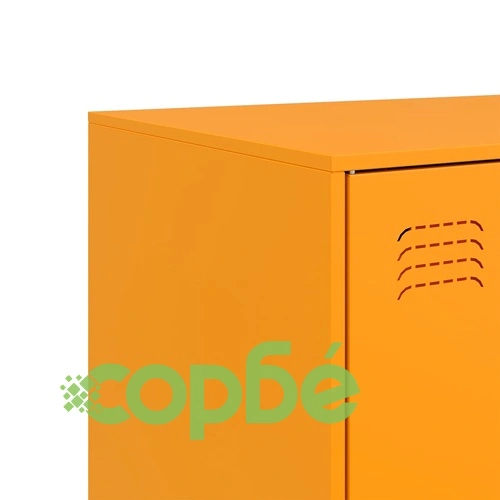 Бюфет, горчица жълто, 67x39x107 см, стомана ➤ топ цена ➤ sorbe.bg