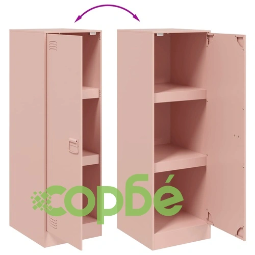 Бюфет, розов, 34,5x39x107 см, стомана ➤ топ цена ➤ sorbe.bg