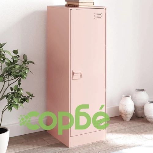 Бюфет, розов, 34,5x39x107 см, стомана ➤ топ цена ➤ sorbe.bg