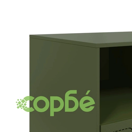 ТВ шкаф, маслиненозелен, 99x39x44 см, стомана ➤ топ цена ➤ sorbe.bg