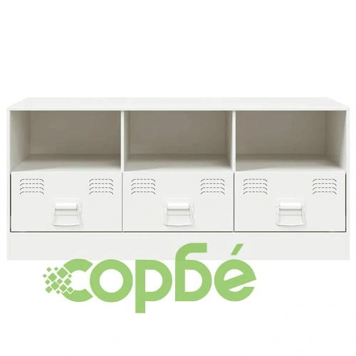 ТВ шкаф, бял, 99x39x44 см, стомана ➤ топ цена ➤ sorbe.bg