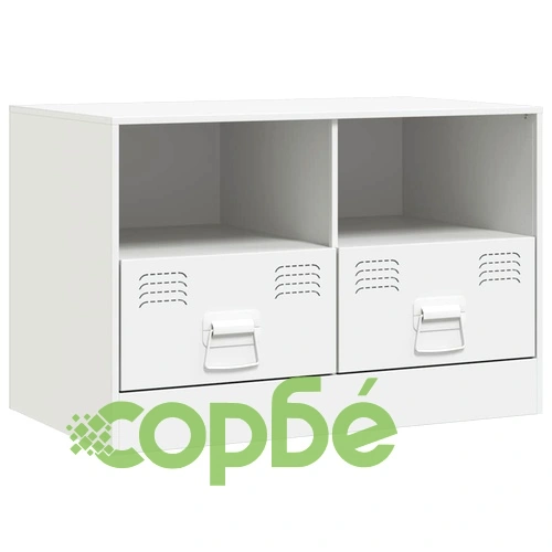 ТВ шкаф, бял, 67x39x44 см, стомана ➤ топ цена ➤ sorbe.bg