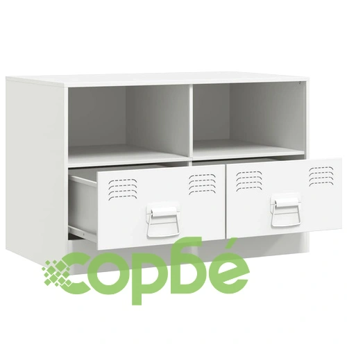 ТВ шкаф, бял, 67x39x44 см, стомана ➤ топ цена ➤ sorbe.bg