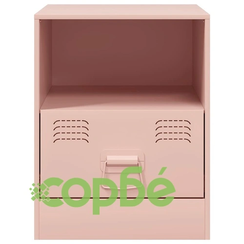 Нощни шкафчета, 2 бр, розови, 34,5x39х44 см, стомана ➤ топ цена ➤ sorbe.bg