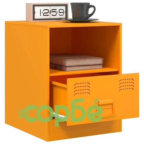 Нощни шкафчета 2 бр горчица жълто 34,5x39x44 см стомана ➤ топ цена ➤ sorbe.bg