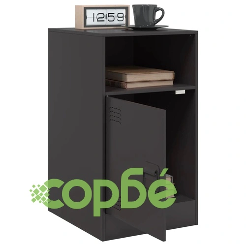 Нощно шкафче, черно, 34,5x39x62 см, стомана ➤ топ цена ➤ sorbe.bg