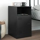 Нощно шкафче, черно, 34,5x39x62 см, стомана