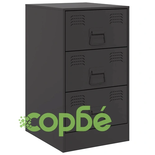 Нощно шкафче, черно, 34,5x39x62 см, стомана ➤ топ цена ➤ sorbe.bg