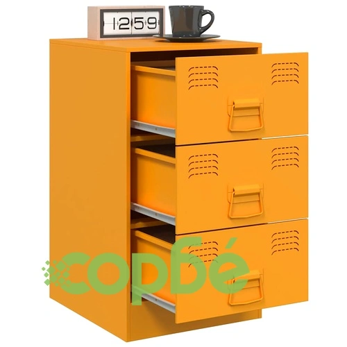 Нощни шкафчета 2 бр горчица жълто 34,5x39x62 см стомана ➤ топ цена ➤ sorbe.bg