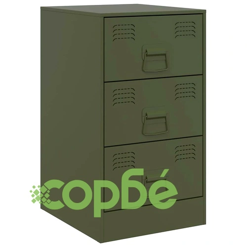 Нощни шкафчета 2 бр маслиненозелени 34,5x39x62 см стомана ➤ топ цена ➤ sorbe.bg