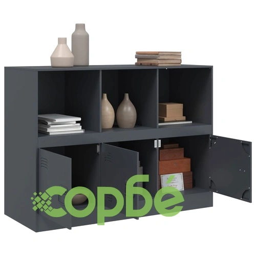 Бюфет, антрацит, 99x39x73 см, стомана ➤ топ цена ➤ sorbe.bg