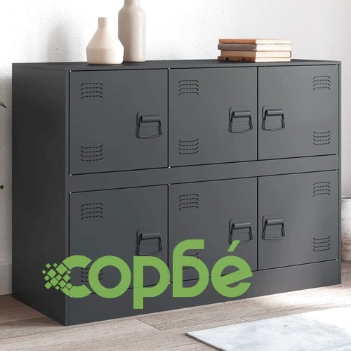 Бюфет, антрацит, 99x39x73 см, стомана ➤ топ цена ➤ sorbe.bg