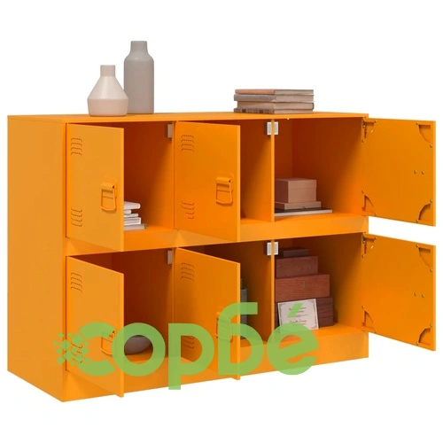 Бюфет, горчица жълто, 99x39x73 см, стомана ➤ топ цена ➤ sorbe.bg