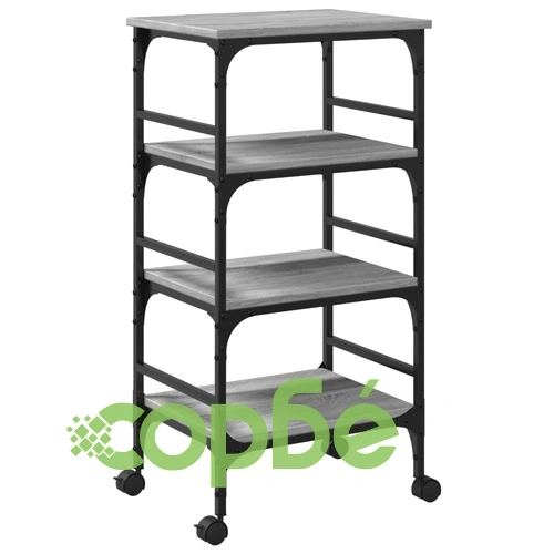 Кухненска количка, сив сонома, 45x35x89,5 см, инженерно дърво ➤ топ цена ➤ sorbe.bg