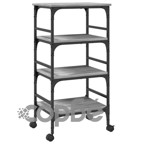 Кухненска количка, сив сонома, 45x35x89,5 см, инженерно дърво ➤ топ цена ➤ sorbe.bg