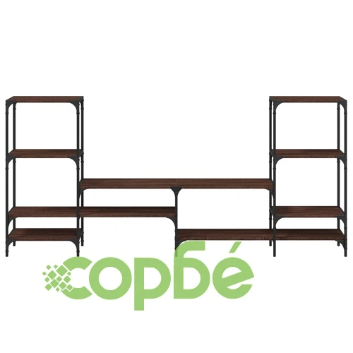 ТВ шкаф, кафяв дъб, 206,5x28,5x95 см, инженерно дърво ➤ топ цена ➤ sorbe.bg