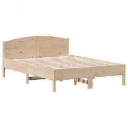 Рамка за легло с табла, 140x190 см, масивно дърво
