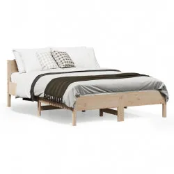 Рамка за легло с табла, 120x190 см, борово дърво масив