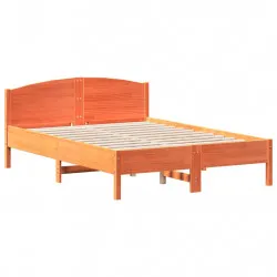 Рамка за легло с табла, восъчнокафяв, 120x190 см, бор масив