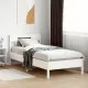 Рамка за легло с табла, бяла, 90x200 см, борово дърво масив