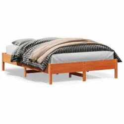 Рамка за легло, восъчнокафяв, 120x200 см, борово дърво масив