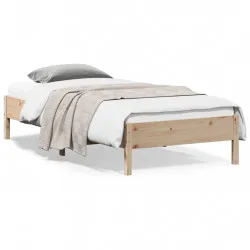 Рамка за легло, борово дърво масив, 90x200 см