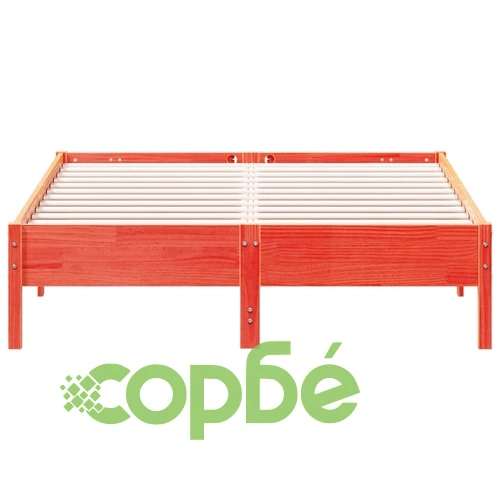 Рамка за легло без матрак, восъчнокафяв, 140x190 см, бор масив ➤ топ цена ➤ sorbe.bg