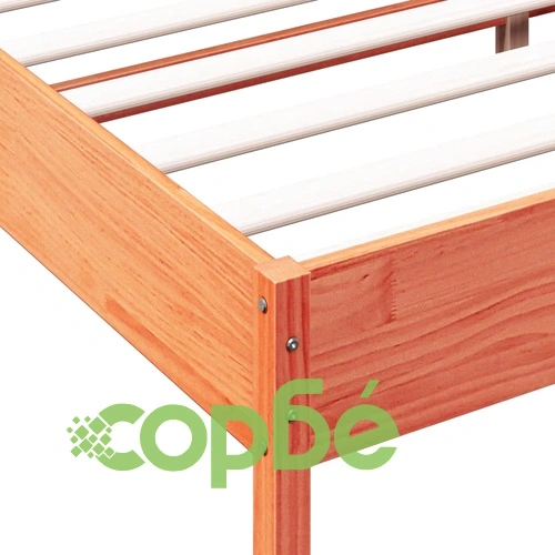 Рамка за легло без матрак, восъчнокафяв, 140x190 см, бор масив ➤ топ цена ➤ sorbe.bg