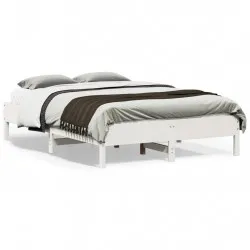 Рамка за легло, бяла, бор масив, 135x190 см