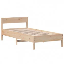 Рамка за легло с табла, 90x200 см, борово дърво масив