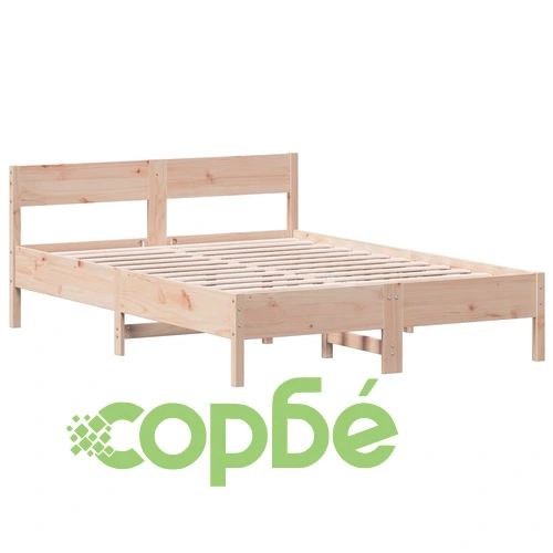 Рамка за легло без матрак, 140x190 см, масивна чамова дървесина ➤ топ цена ➤ sorbe.bg